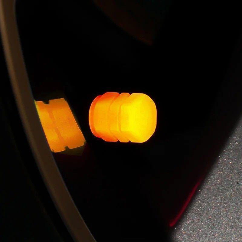タイヤ　バルブキャップ　オレンジ　8個セット　蛍光　ネオン　グロー_画像3