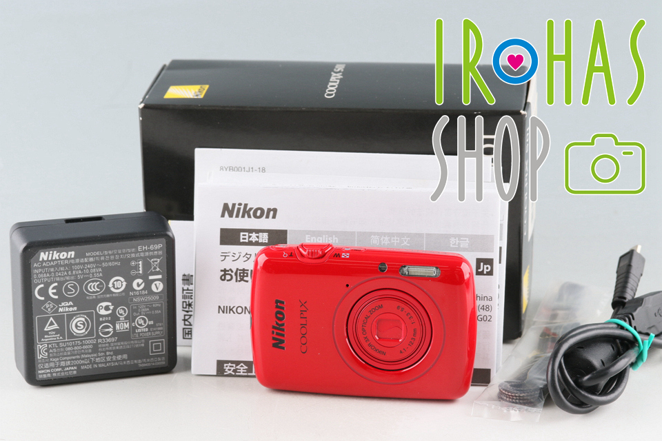 ニコン Nikon Coolpix S01 Red Digital Camera With Box #50924L4
