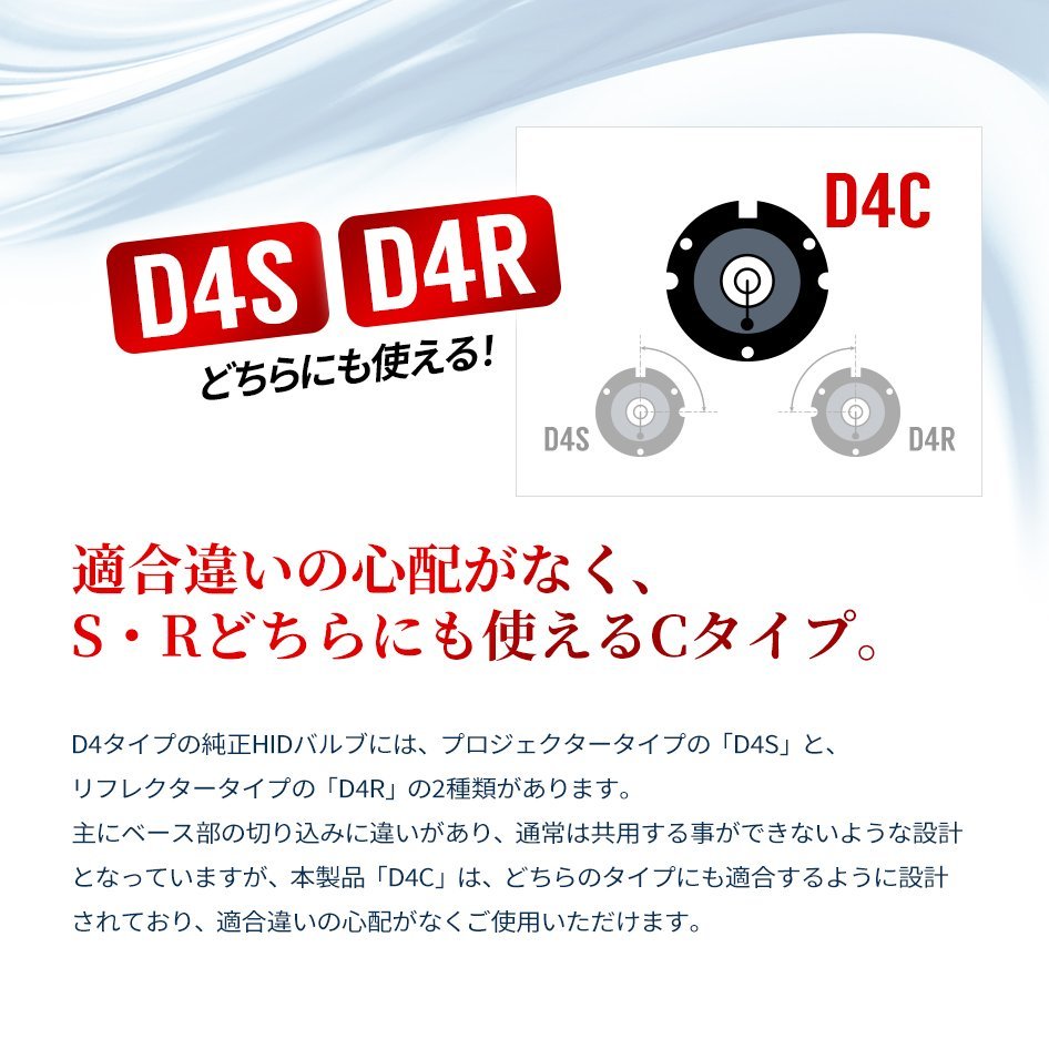 1年保証 HID バルブ D4C ( D4S / D4R ) 共用 30000K ブルー 純正交換バルブ SEEK Products 安心の国内検査 ネコポス＊ 送料無料_画像5