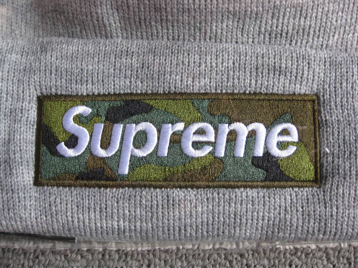 ★新品★Supreme★2023FW★New Era Box Logo Beanie★Heather Grey★シュプリーム★ニューエラ ボックスロゴ ビニー_画像4