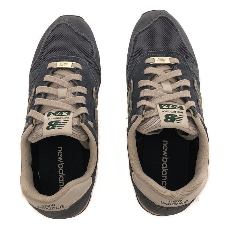 【美品】 New Balance / ニューバランス | ML373CF2 / レザー切替 ローカットスニーカー | 25.5 | ネイビー/グリーン | レディース_画像4