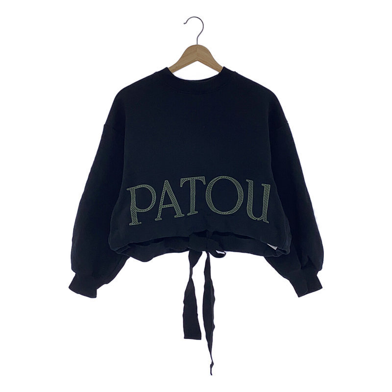 PATOU /patu| 2022AW | Logo print short crew neck sweat | XS | black | lady's 