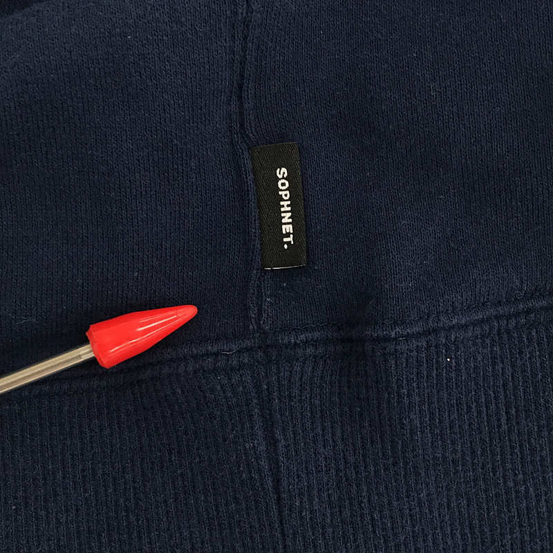 SOPHNET. / ソフネット | HALF ZIP PULL OVER HOODY / ハーフジップ バイカラー スウェット パーカー | S | ネイビー/イエロー | メンズ_画像7