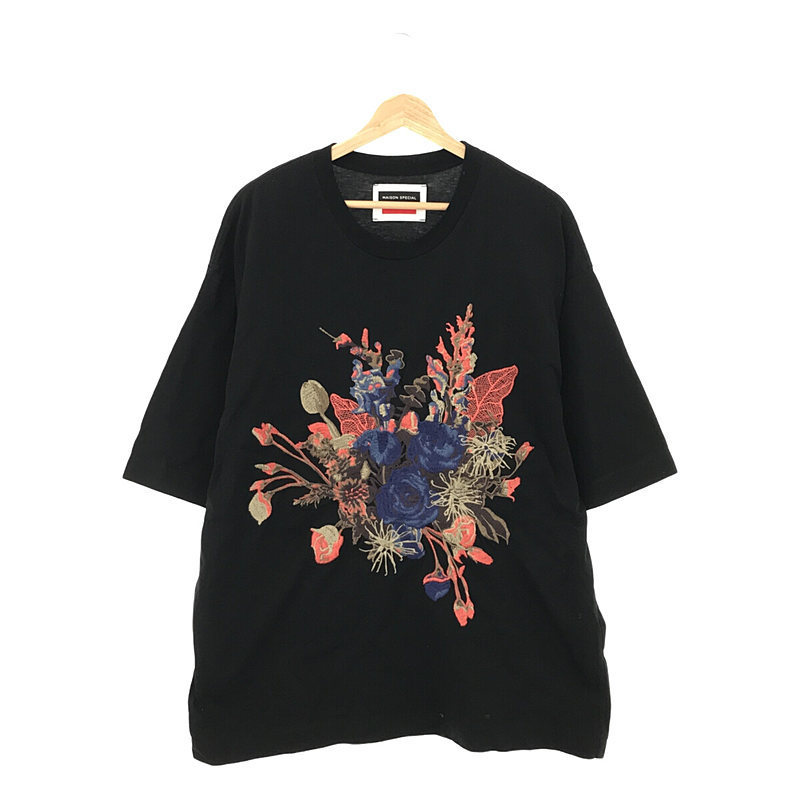 Maison Special / メゾンスペシャル | Italian Dead Stock Fabric Tシャツ | 1 | ブラック | メンズ_画像1