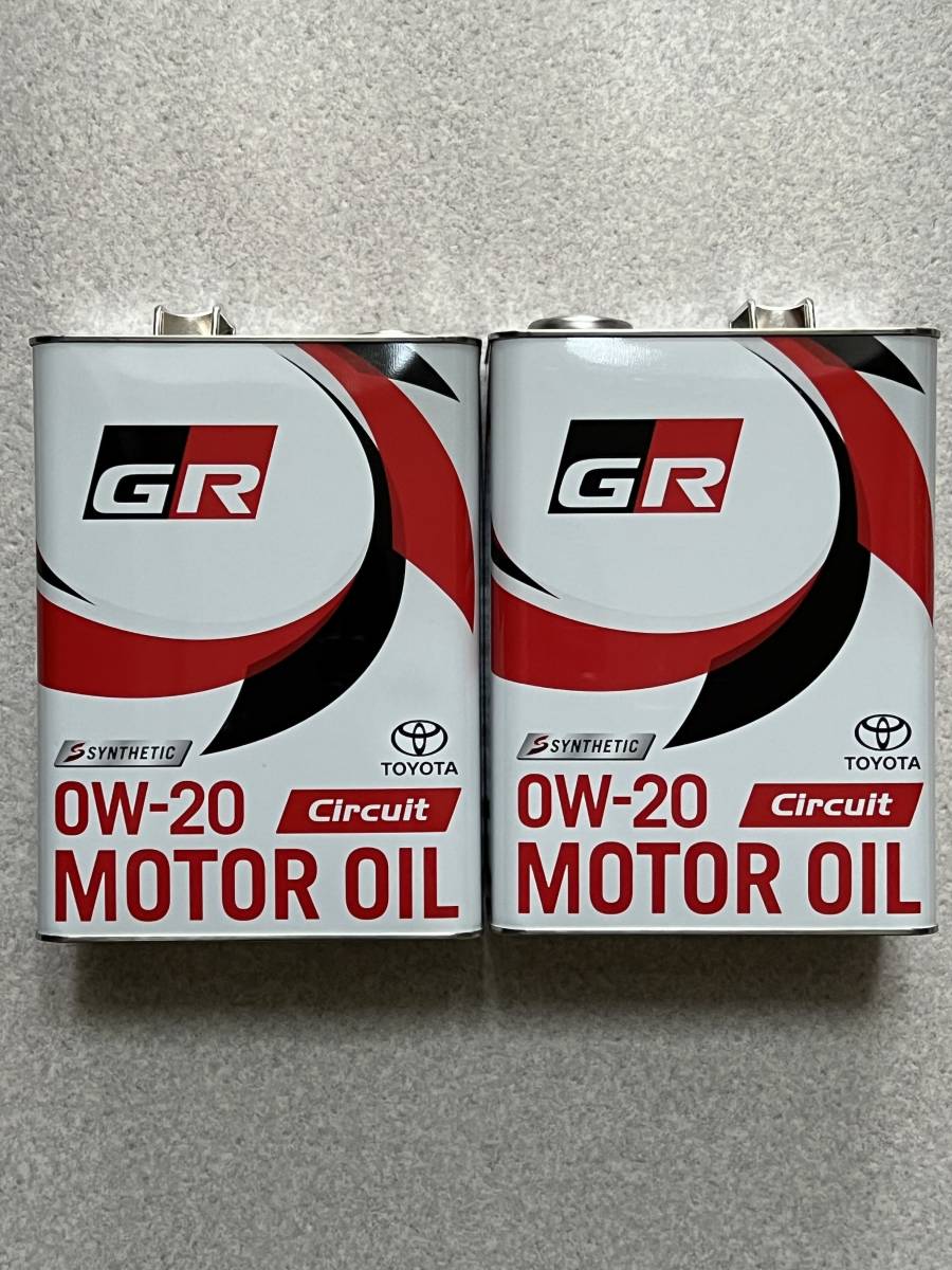 【8L】 GR MOTOR OIL Circuit 0W20 4L×2缶 TOYOTA GAZOO Racing トヨタ純正 全合成油 ジーアール サーキット⑦_画像1