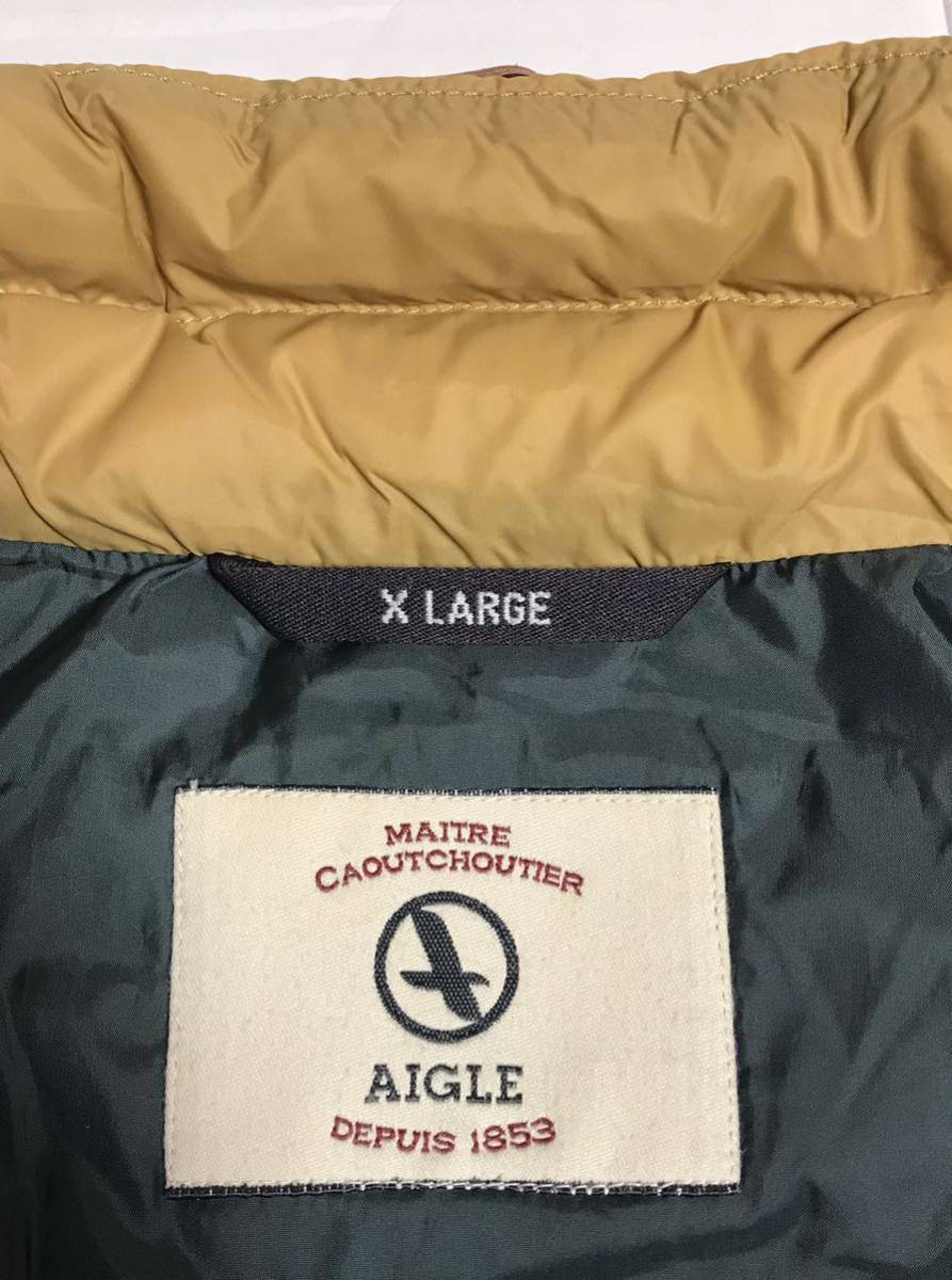 AIGLE エーグル ダウンジャケット ジャケット T-KIT THERMO KIT SYSTEM ジップアップ XL_画像3