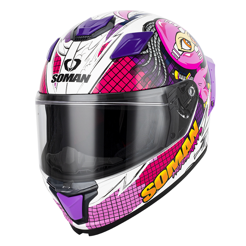 新入荷 フルフェイスヘルメット バイクヘルメット システムヘルメット オートバイ ヘルメット SOMAN DOT認証 男女兼用 B -サイズ:L_画像3