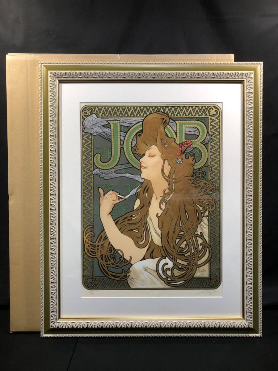 アルフォンス ミュシャ Alphonse Mucha【真作保証／シルクスクリーン／エンボス加工有り】美人画 額装 アール・ヌーヴォー旗手 180s_画像1