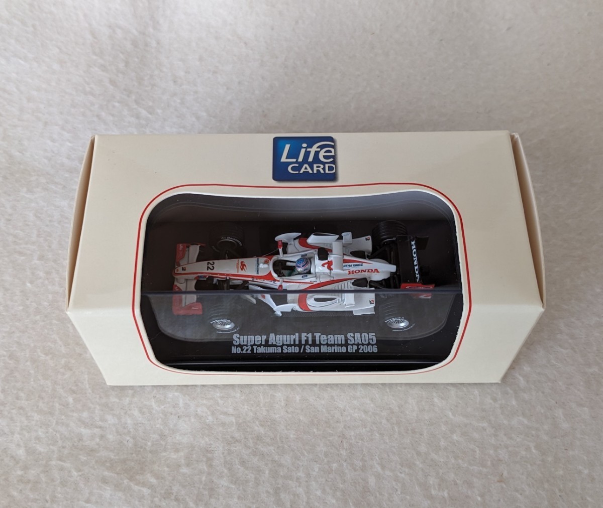 【即決】非売品 Life CARD 京商 KYOSHO 1/64 スーパーアグリ(Super Aguri) F1 Team SA05 佐藤琢磨(No.22 Takuma Sato/San Marino GP 2006)_画像2