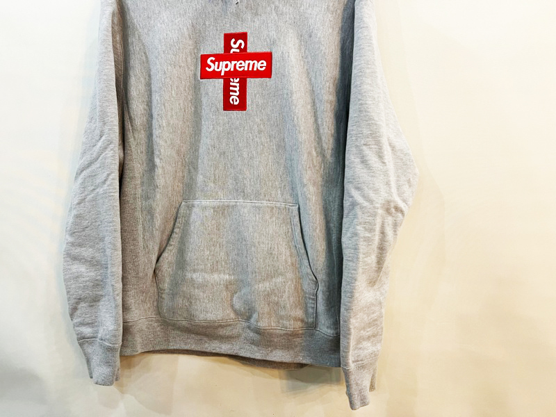 R54★Supreme/シュプリーム 20AW CROSS BOX LOGO HOODED SWEATSHIRT クロスボックスロゴ フーディー グレー メンズ XLサイズ ★_画像3