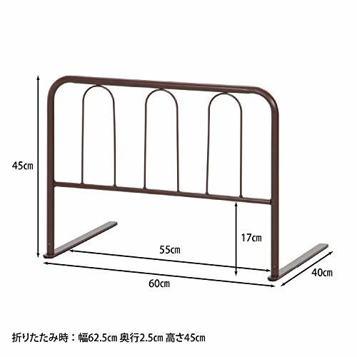 不二貿易 ベッドガード ベッドフェンス 幅60×奥行40×高さ45cm ブラウン 転落防止 布団ずれ 防止 15563_画像4