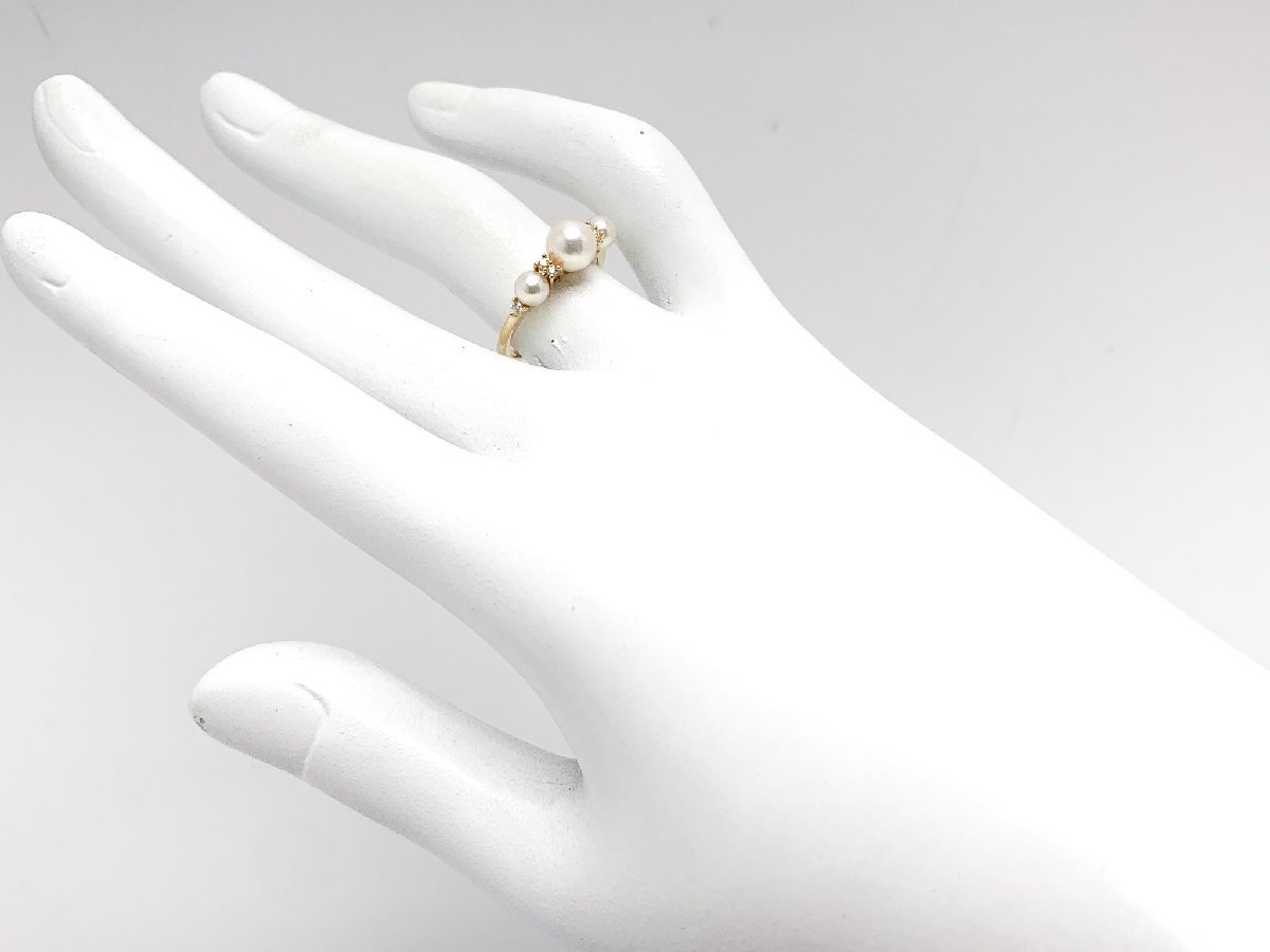 TASAKI рисовое поле мыс tasakiK18 18 золотой желтое золото Akoya жемчуг жемчуг кольцо с бриллиантом кольцо аксессуары ювелирные изделия 