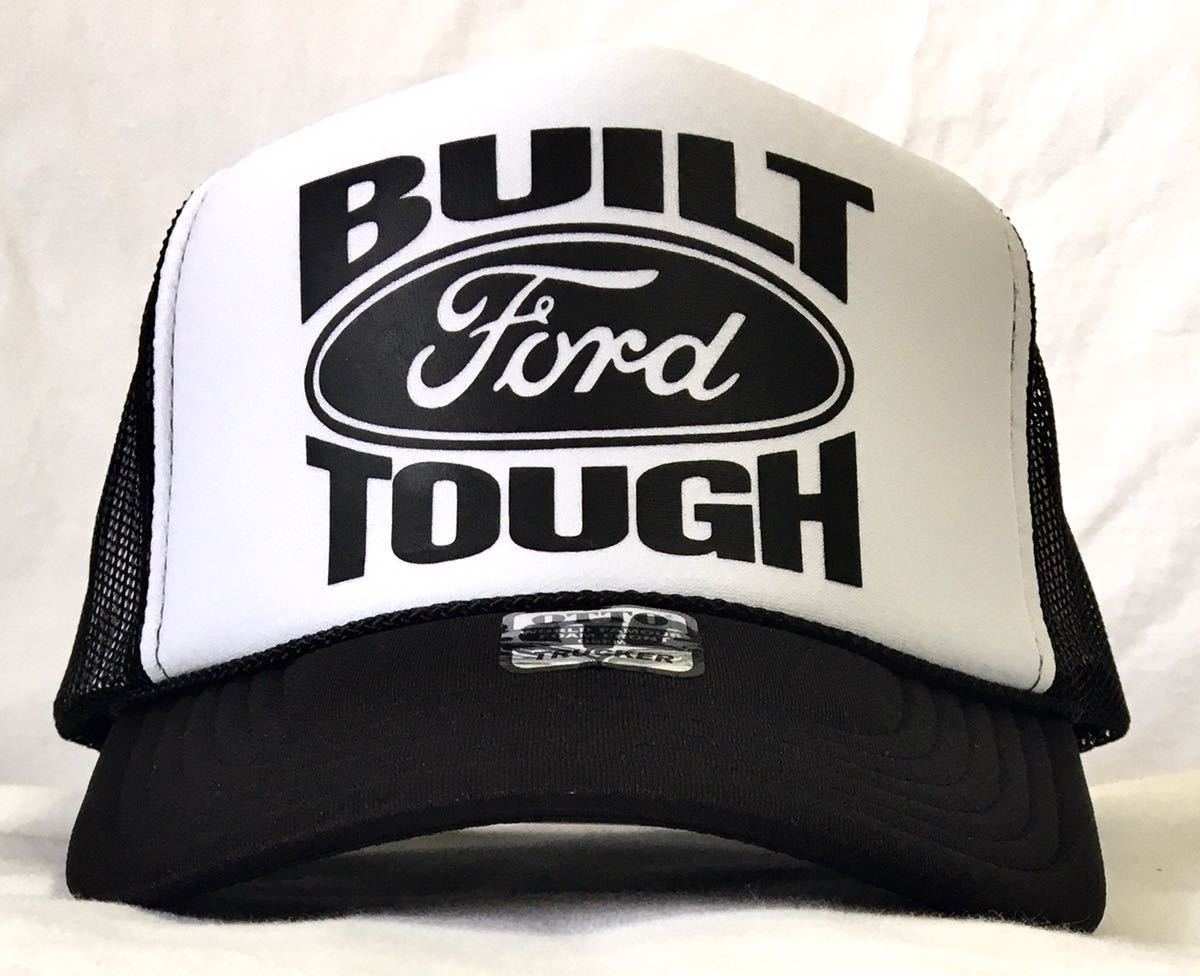 ☆期間現在60サイズ梱包サービス対応商品☆ Ford Built tough トラッカー　ホワイト×ブラック　新品　アメカジ　メッシュキャップ_画像1