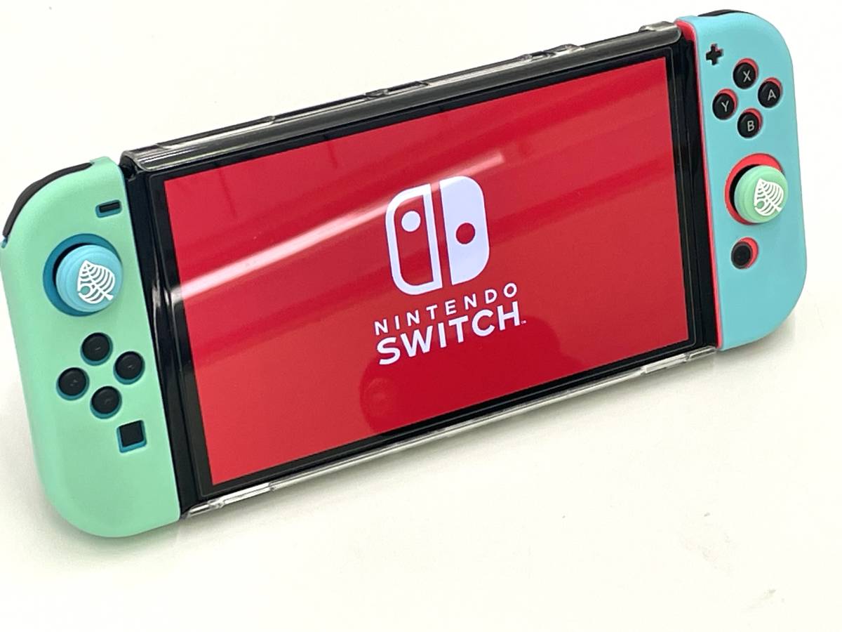 Nintendo Switch 有機ELモデル 本体 一式 本体ケース クリア保護ケース シリコンカバー スティックキャップ セット_画像3