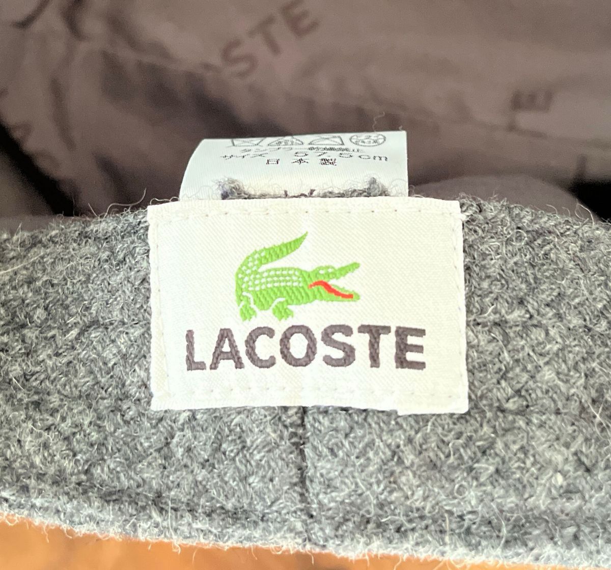 【新品未使用】ラコステ　ウールキャスケット　日本製　LACOSTE  グレー キャップ 帽子 ウール