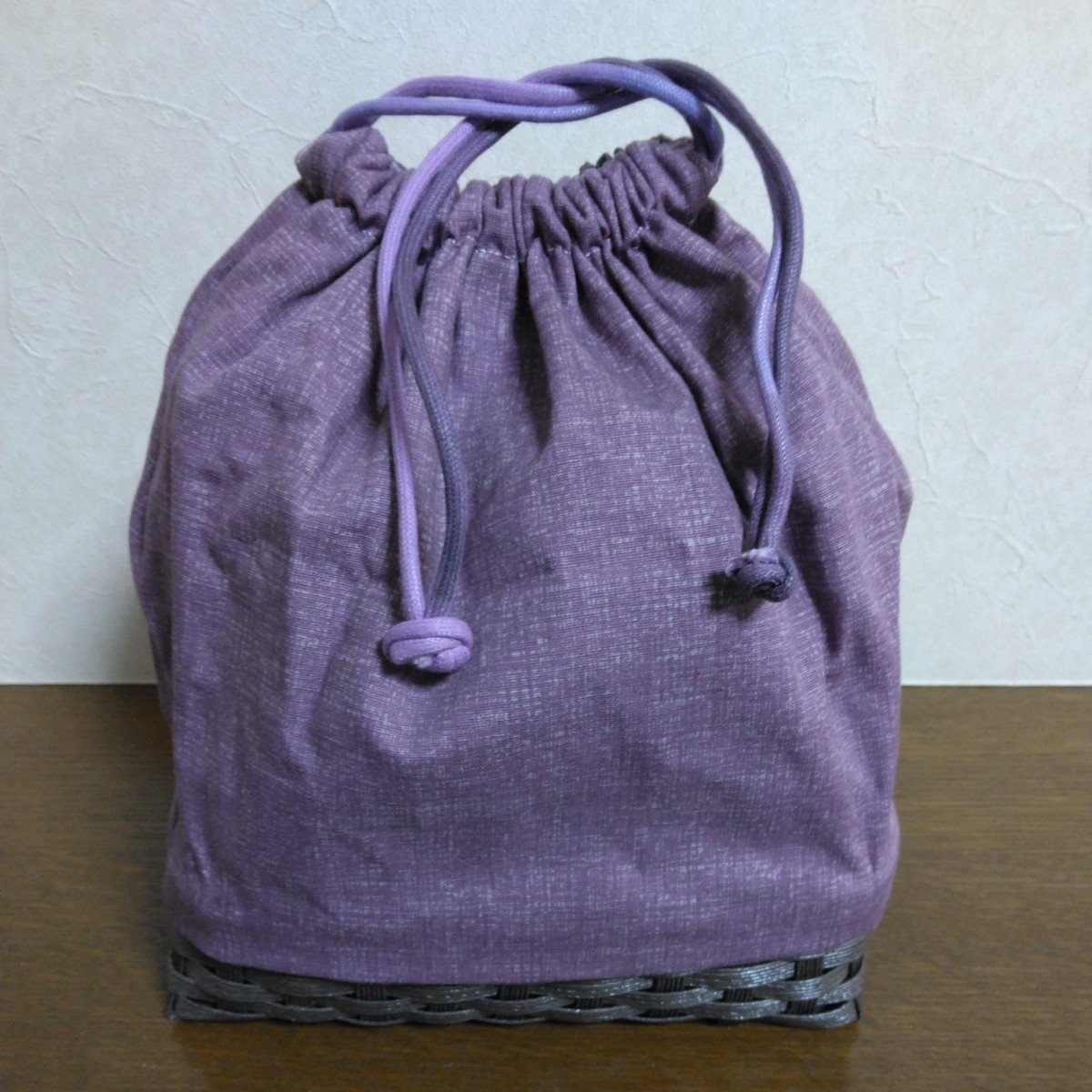 紫色 和布巾着ばっぐ お出掛け 浴衣 新品未使用品 和装小物_画像1
