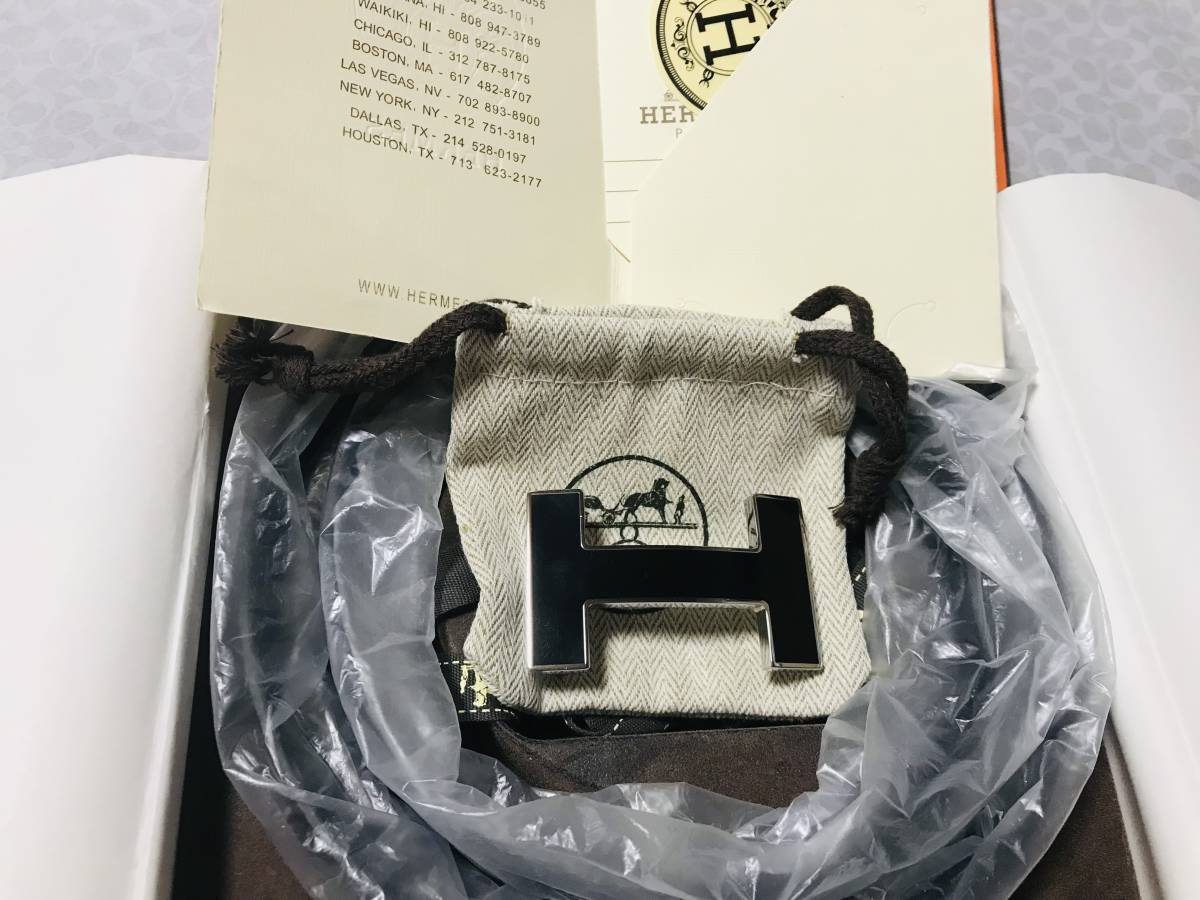 極美品　HERMES／エルメス メンズ ベルト８０／３２ ブラック _画像5