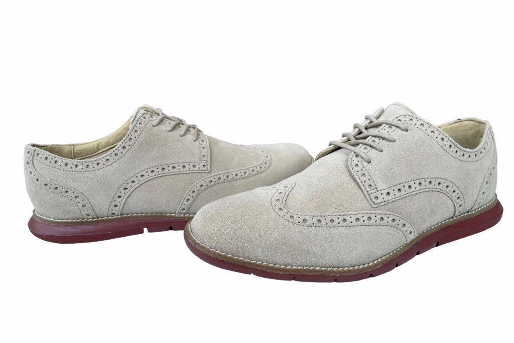 美品!! 名作!! COLE HAAN LUNAR GRAND コールハーン ルナ グランド ウィングチップ ベージュ スエード レザー us 8.5 / 26.5 ㎝ 箱付き_画像3