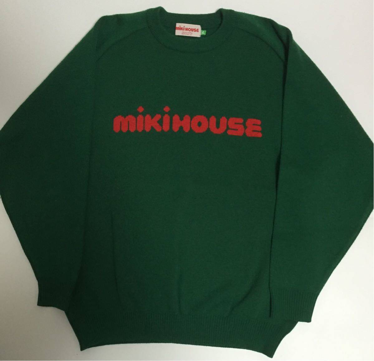 90s редкий mikihouse Miki House low gauge вязаный свитер te Caro go зеленый красный L