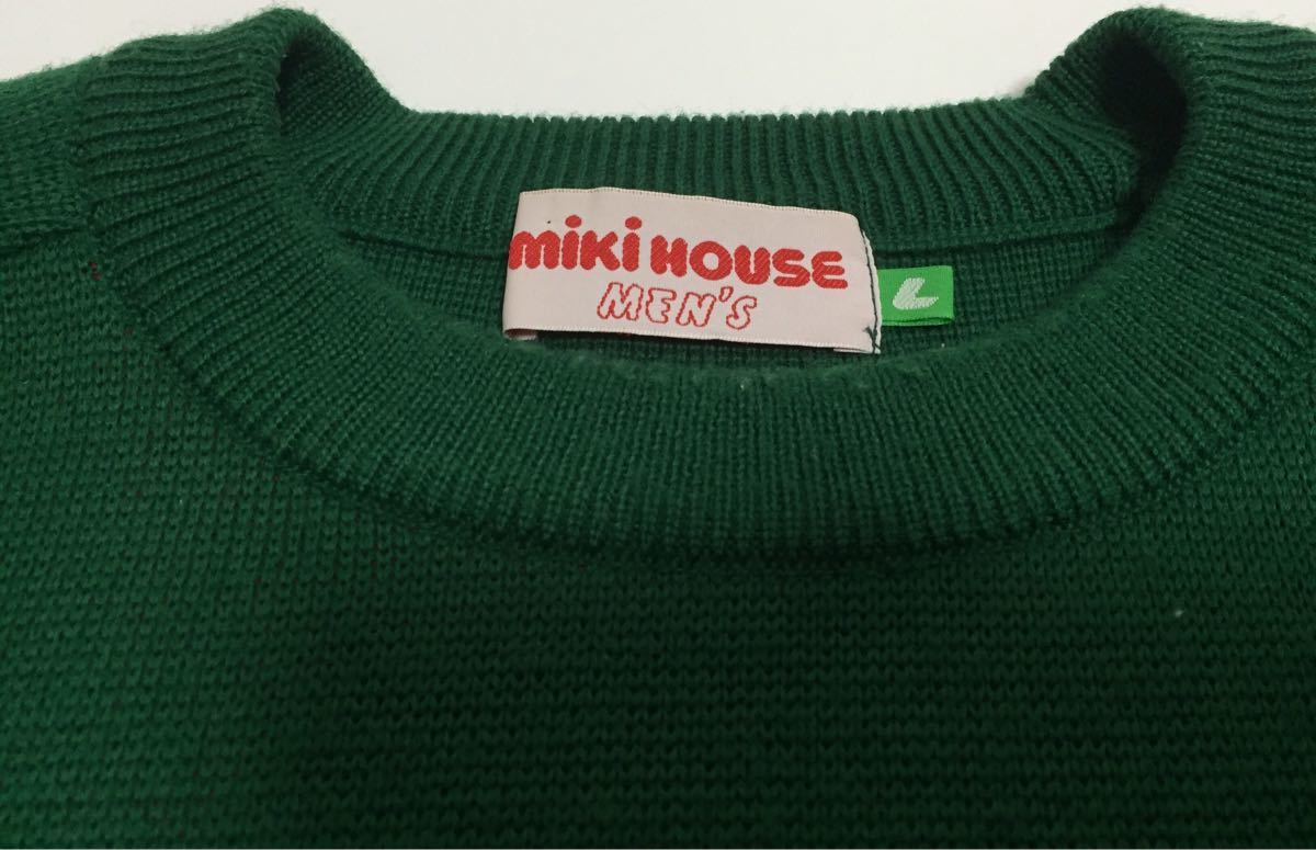 90s редкий mikihouse Miki House low gauge вязаный свитер te Caro go зеленый красный L