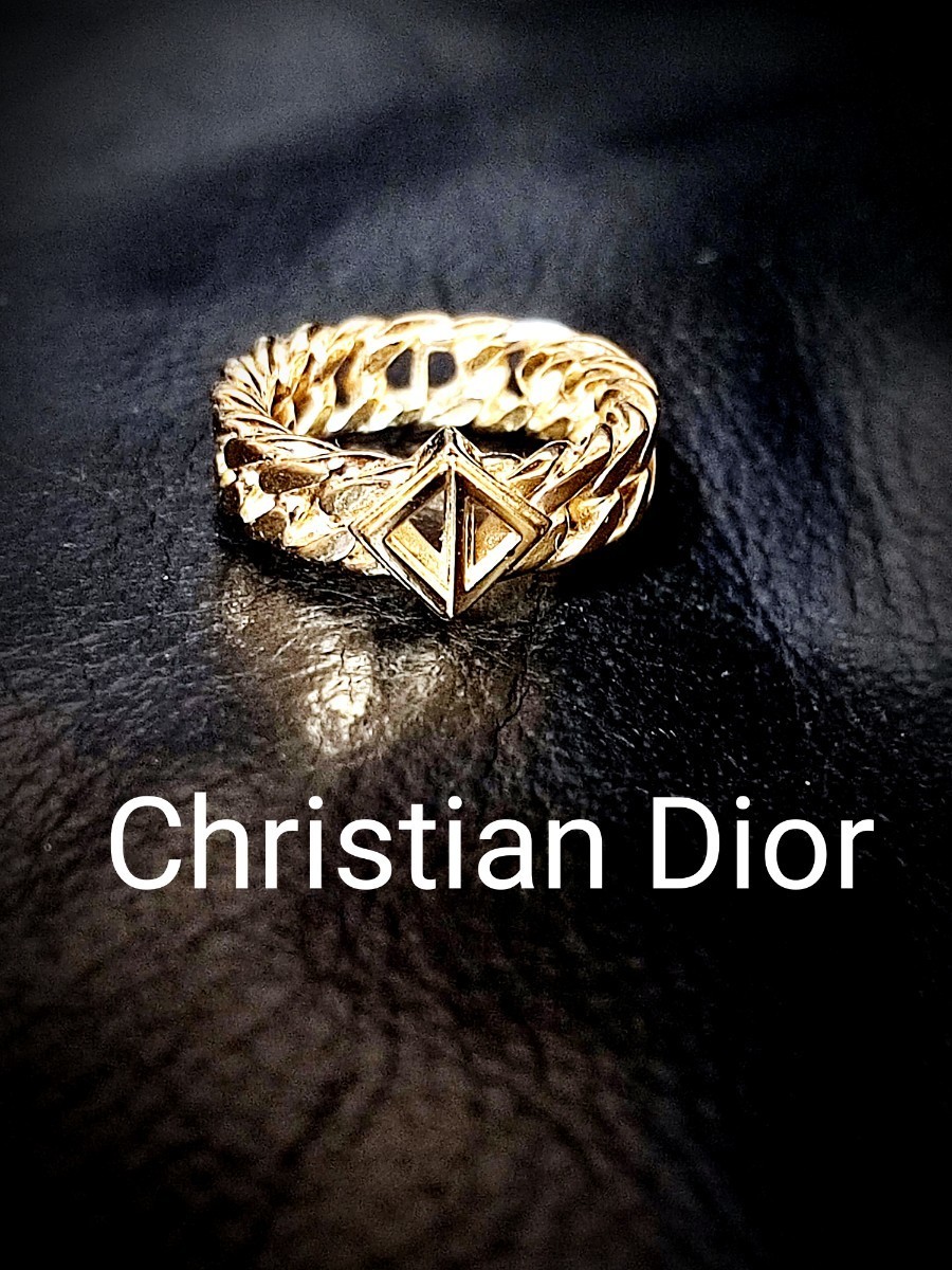 美品　Christian Dior　クリスチャンディオール　指輪　リング　喜平　チェーンリング　金　ゴールド　イエローゴールド