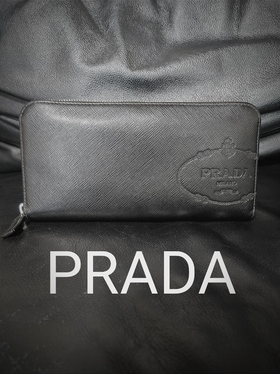 Yahoo!オークション - 美品 正規品 PRADA プラダ 財布 ラウンド 