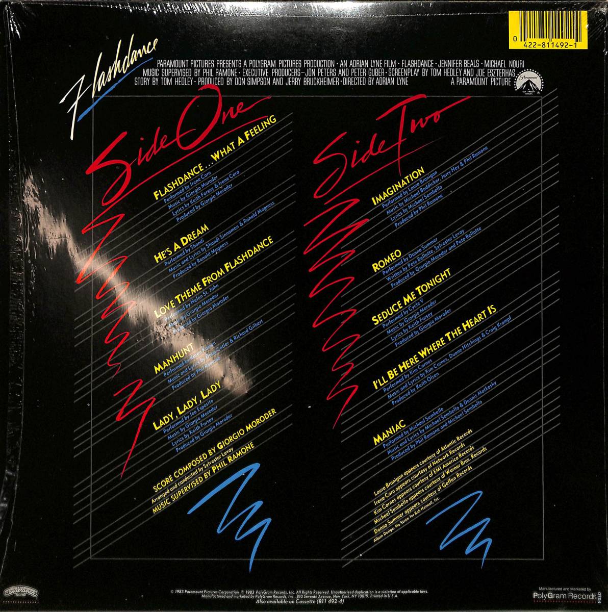 A00578763/LP/Irene Cara/Shandi/Helen St. Johnほか「Flashdance : OST(1983年：422-811-492-1)」_画像2