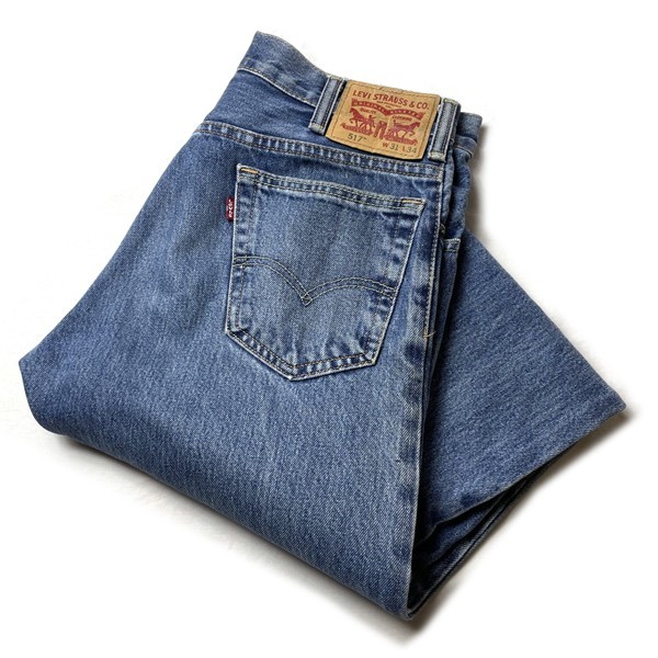 ブーツカット! Levi's リーバイス 517 ヴィンテージ ハイウエスト フレア ジーンズ デニムパンツ ブルー ゴールデンサイズ W31 メンズ