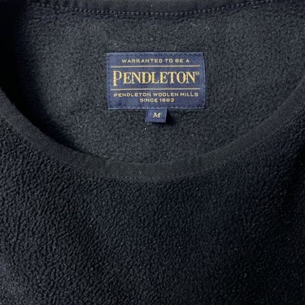 別注モデル! PENDLETON × BEAMS ペンドルトン クルーネック プルオーバー フリース ジャケット 人気色 ブラック 黒 Mサイズ メンズ 古着_画像6