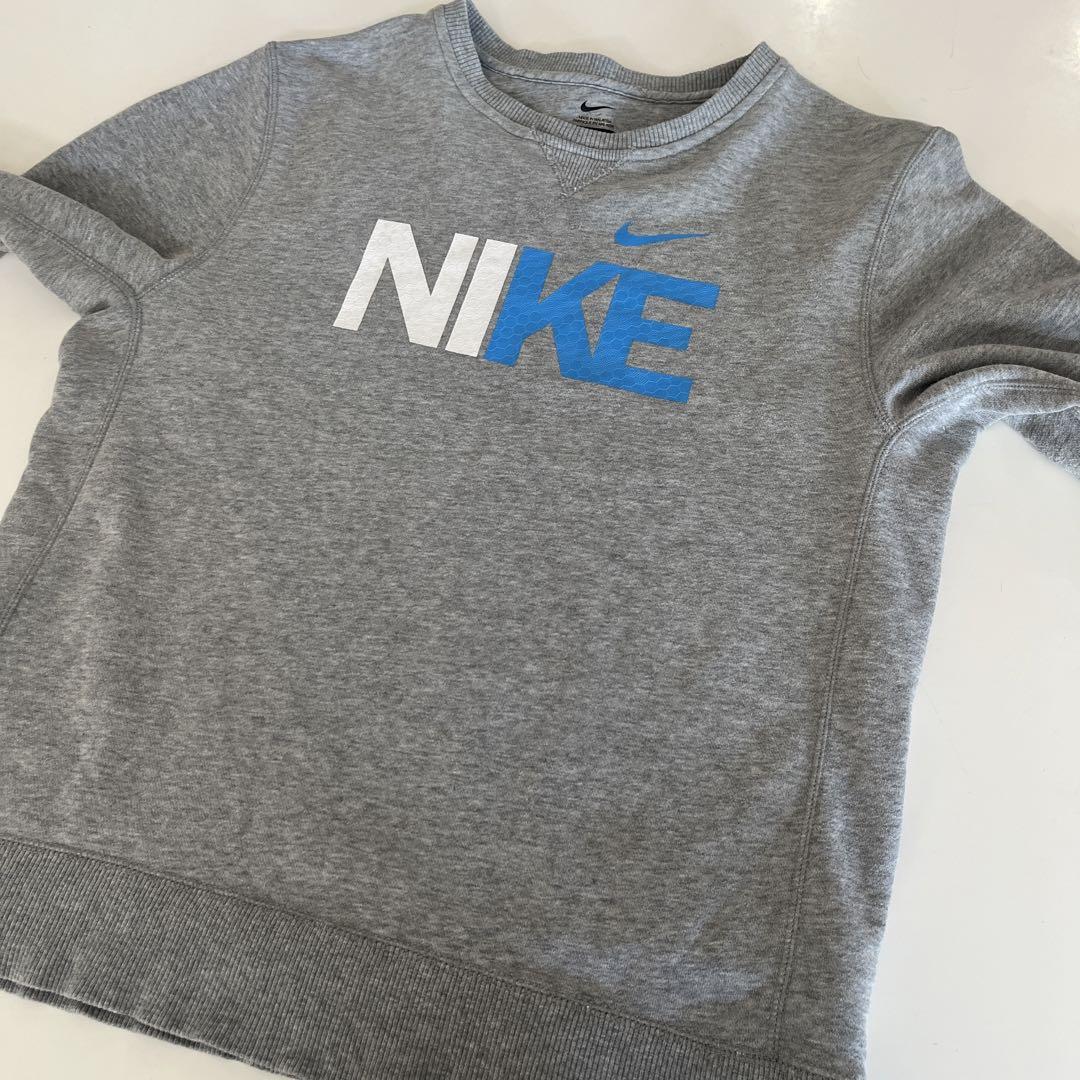 NIKE футболка тренировочный Logo принт рисунок серый L 155cm