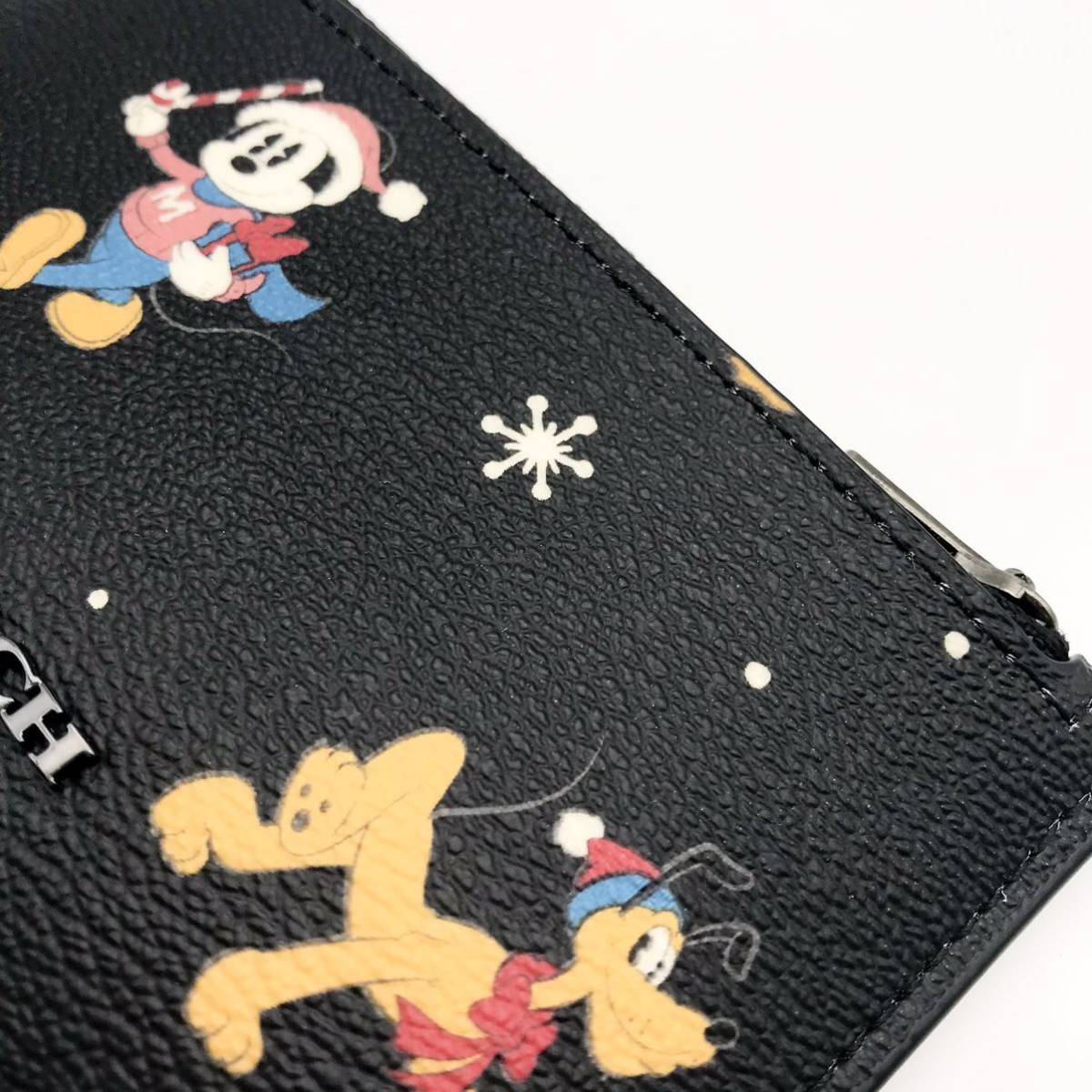 DISNEY X COACH collaboration * great popularity * Zip card-case Hori tei print Mickey Mouse CM725 QB/M2 new goods 