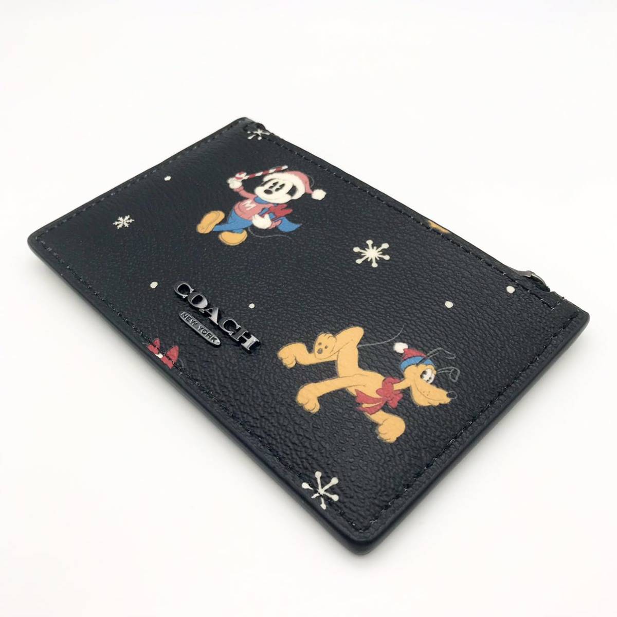 DISNEY X COACH collaboration * great popularity * Zip card-case Hori tei print Mickey Mouse CM725 QB/M2 new goods 