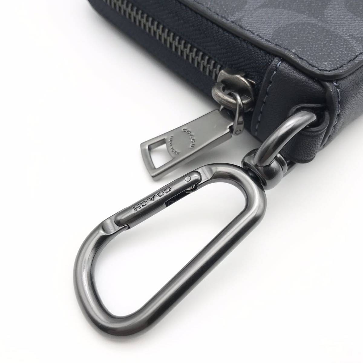 COACH * great popularity * L Zip key case signature canvas Denim key holder key ring new goods 