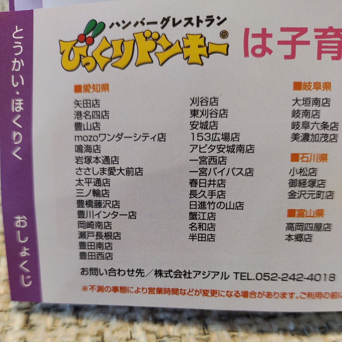 びっくりドンキー10%　割引券　有効期限　2024/3/31 愛知　岐阜　三重　石川　富山　滋賀　福井　限定_画像3