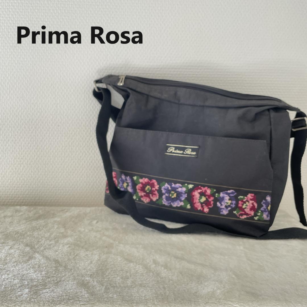 美品Prima Rosaプリマローザショルダーバッグハンドバッグブラック黒