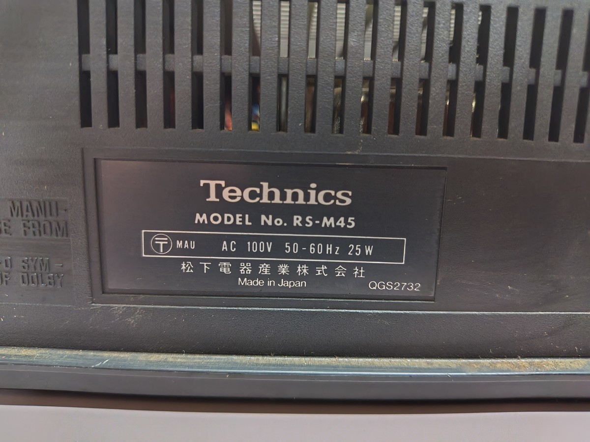 K:Technics テクニクス RS-M45 ダイレクトドライブ機 Direct Drive 2moter SX head カセットデッキ 音響機器 松下電器 通電のみ ジャンク_画像7