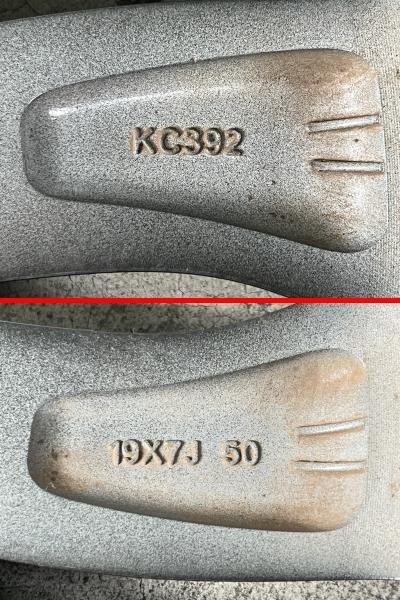 マツダ KE2AW CX-5 ホイール KC392 19×7J +50 5穴 PCD114.3 4本セット 〇23020590三L111〇_画像10