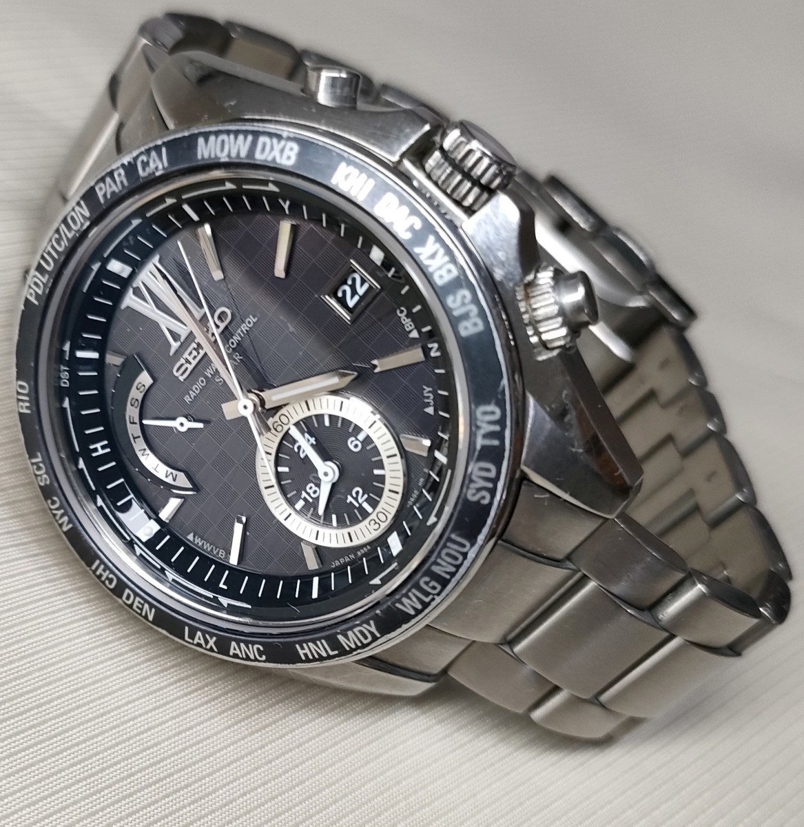 使用感あり 稼働品 SEIKO ブライツ 定価147,000円 電波ソーラー腕時計 SAGA099 メンズ腕時計