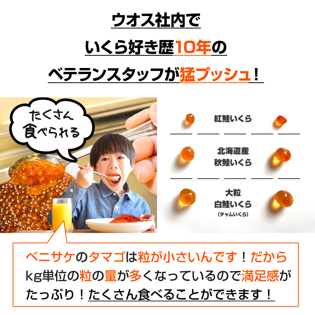 最安値挑戦！ いくら 醤油漬け 500g×2パック 計1kg 粒は小さいけど味は抜群！ 紅鮭 イクラ 贈答 いくら丼 お正月 お歳暮 年末年始_画像4