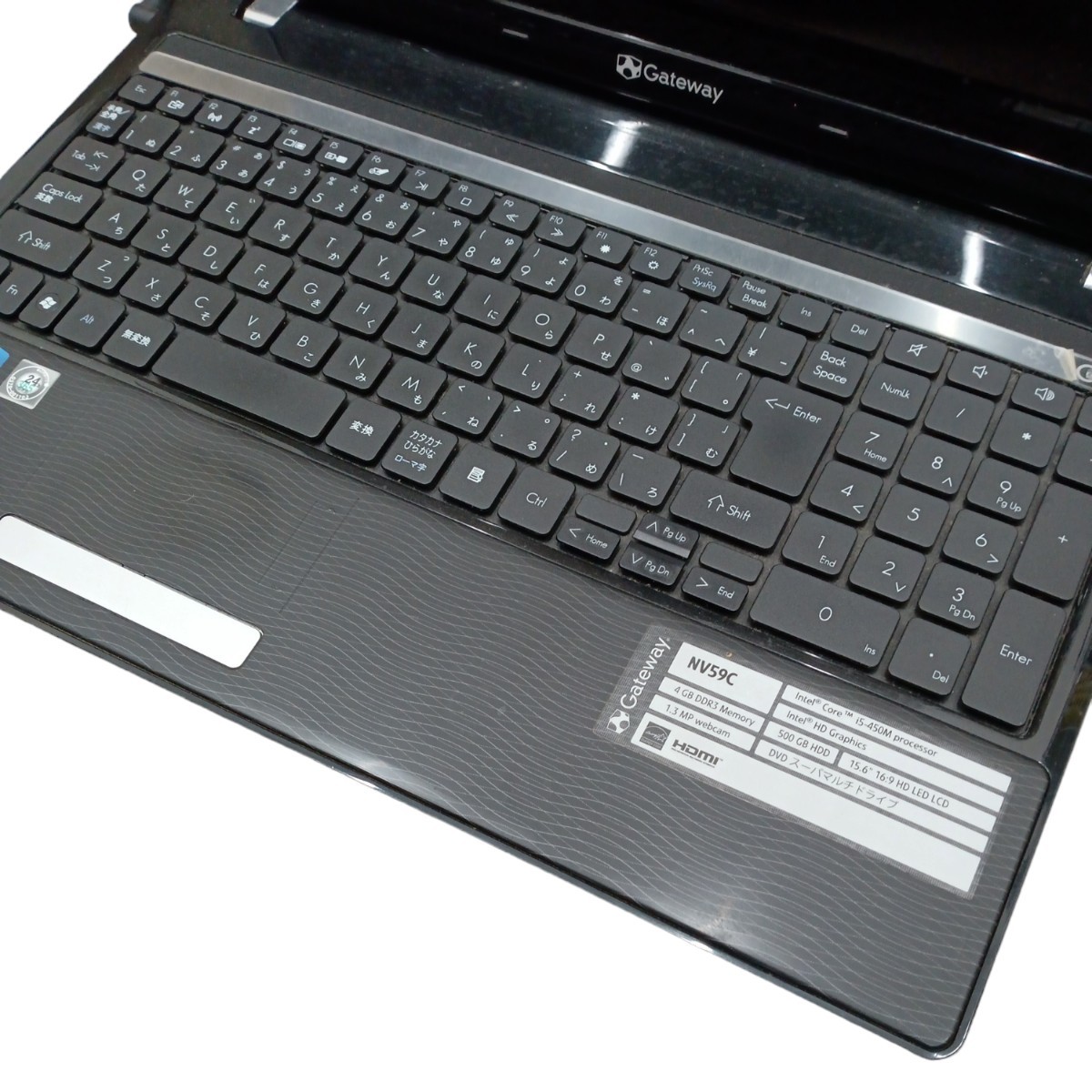 GateWay NV59C カメラ内蔵　中古　15型　i5ノートPC　500GB　4GB　i5-M450　パソコン　4658_画像2