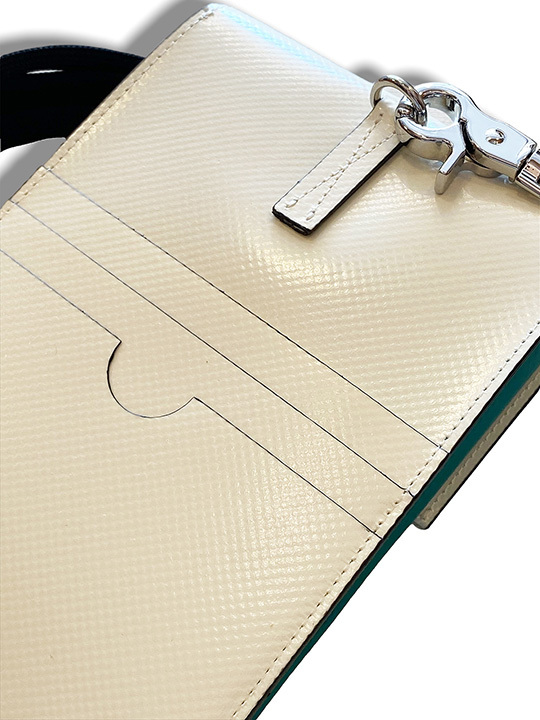 定価5.1万MARNI マルニ カラーブロックデザインのTRIBECAフォンポーチ バッグ ネックストラップ PVC バイカラー 鞄 イタリア製 男女兼用_画像6