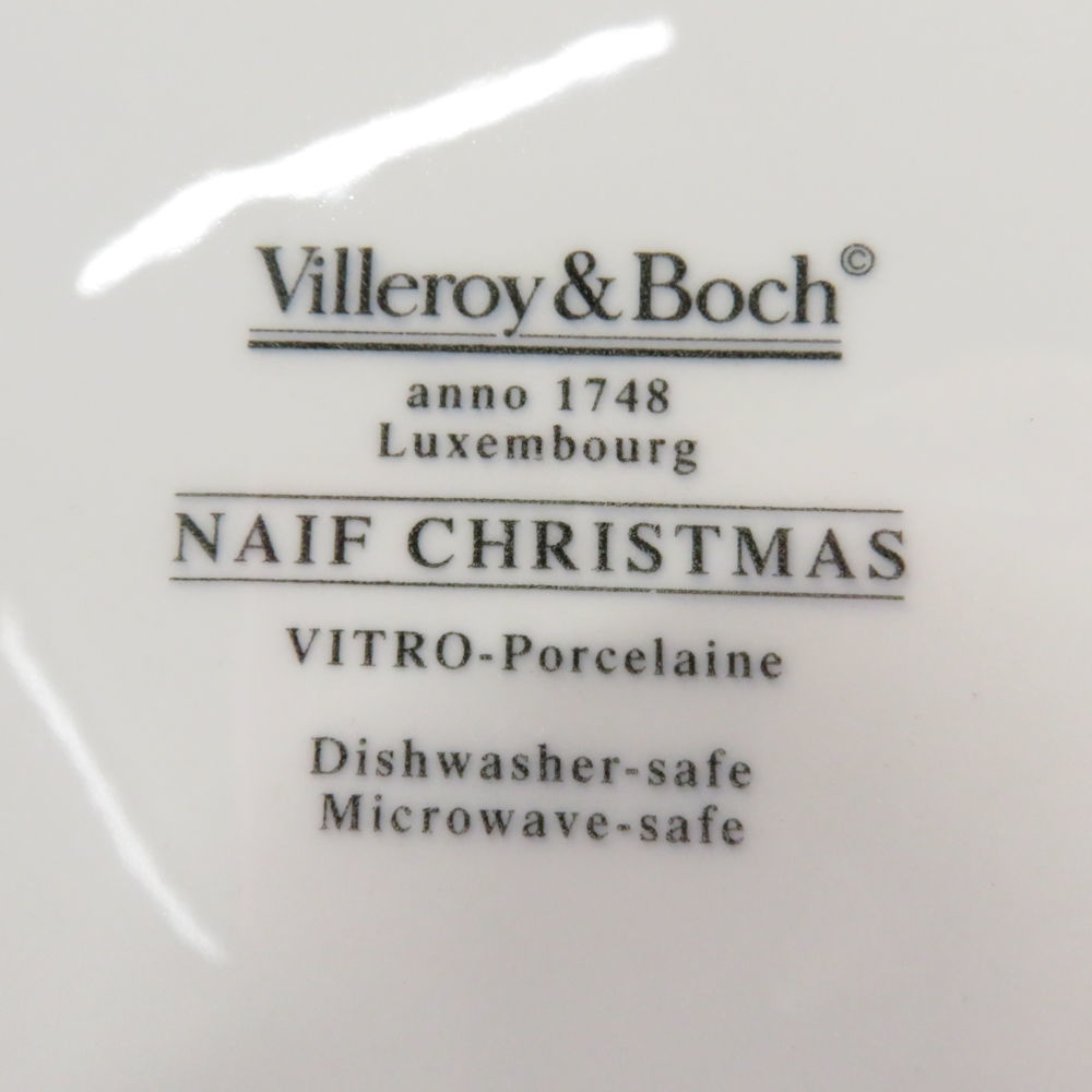 美品 Villeroy&Boch ビレロイ＆ボッホ ナイーフ クリスマス 大皿 6枚 27cmプレートセット 廃盤 SU4693F_画像3