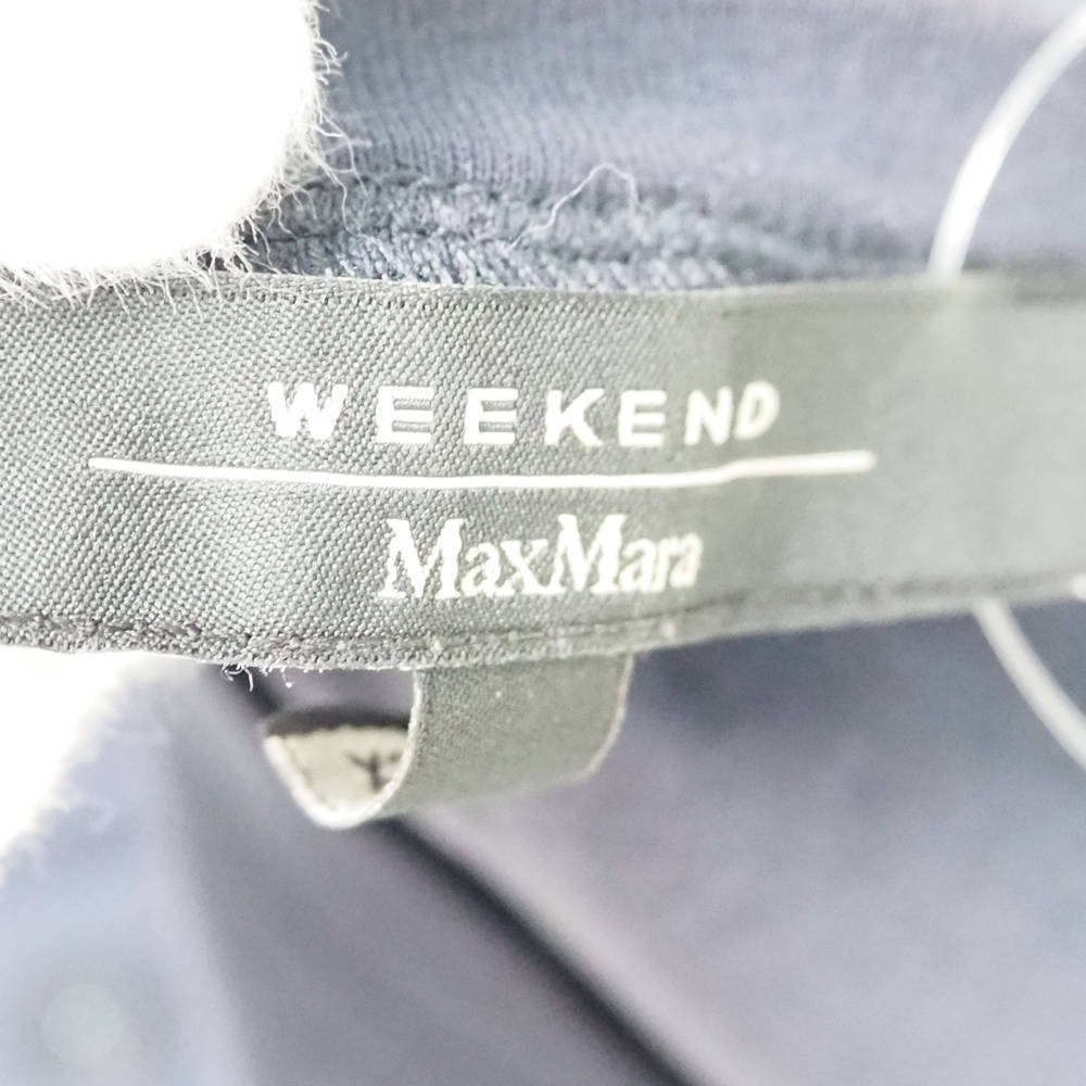 美品 maxmaraWEEKEND マックスマーラ 半袖シャツ XS コットン他 紺 ビジュー トップス レディース AU2306A14_画像3