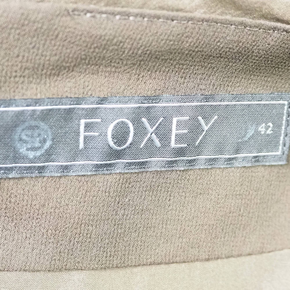 美品 FOXEY フォクシー 25703 シフォンクレープスカート 42 絹100％ ひざ丈 レディース AO1508A15_画像3