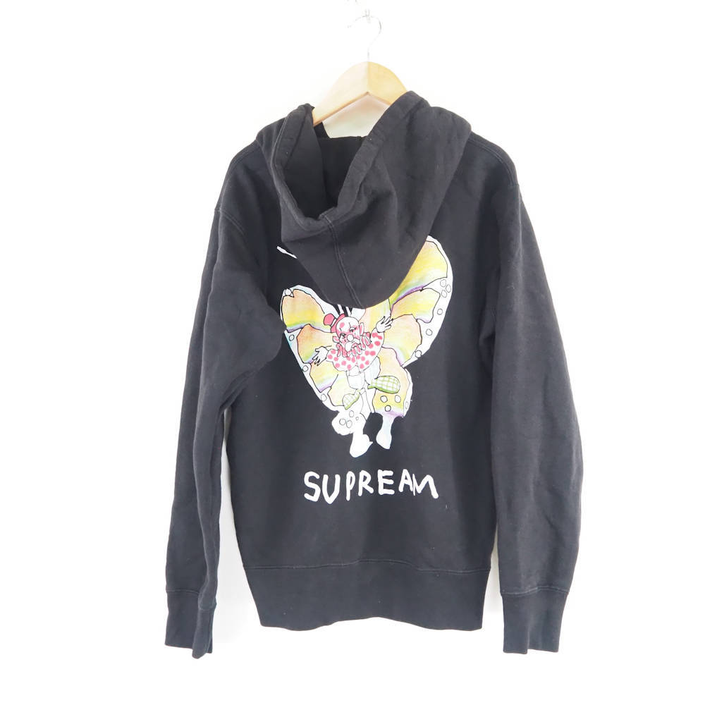 美品 Supreme シュプリーム Gonz Butterfly ジップアップパーカー S コットン100％ 16SS 裏起毛 レディース AY4856A18_画像2