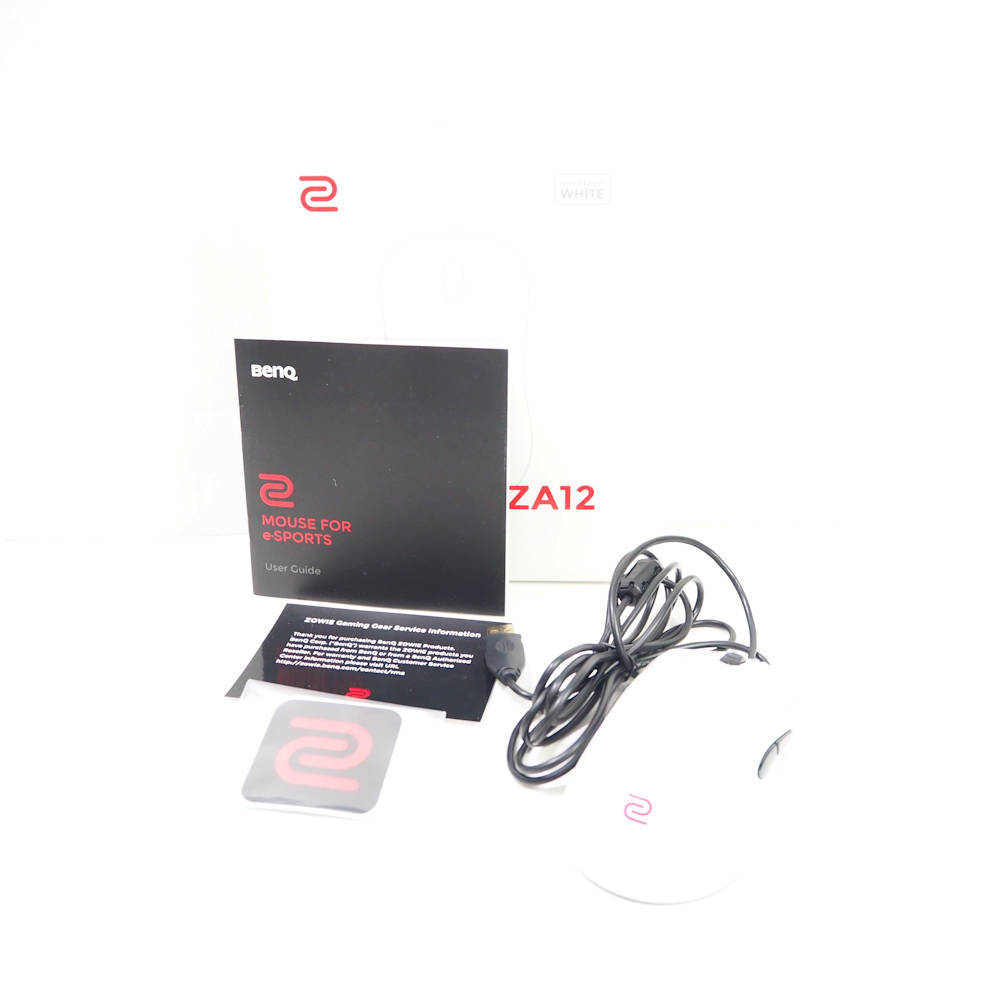 美品 BenQ ベンキュー ZOWIE ZA12 WHITE ゲーミングマウス 有線 eスポーツ HM341C_画像1