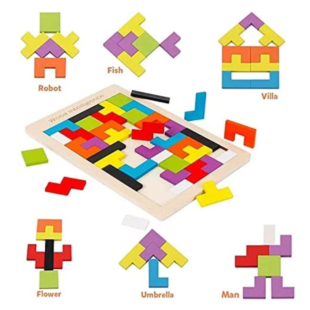 テトリス パズル 知育玩具 木製 子供 おもちゃ 幼児教育 モンテッソーリ_画像7