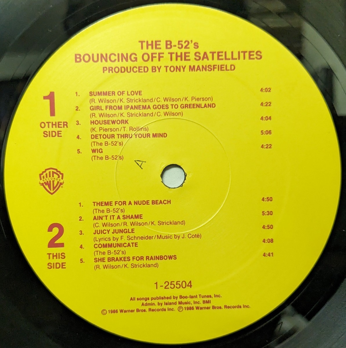 ☆THE B-52'S/BOUNCING OFF THE SATELLITES1986'USA WARNER BROS_画像4