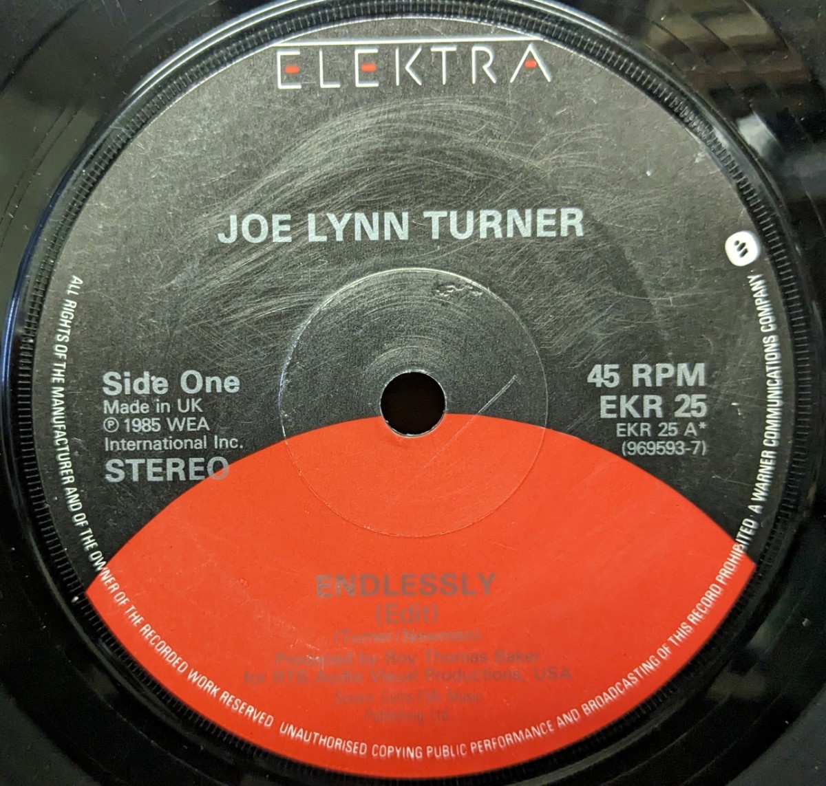 ☆JOE LYNN TURNER/ENDLESSLY1985'UK ELEKTRA7INCH_画像2