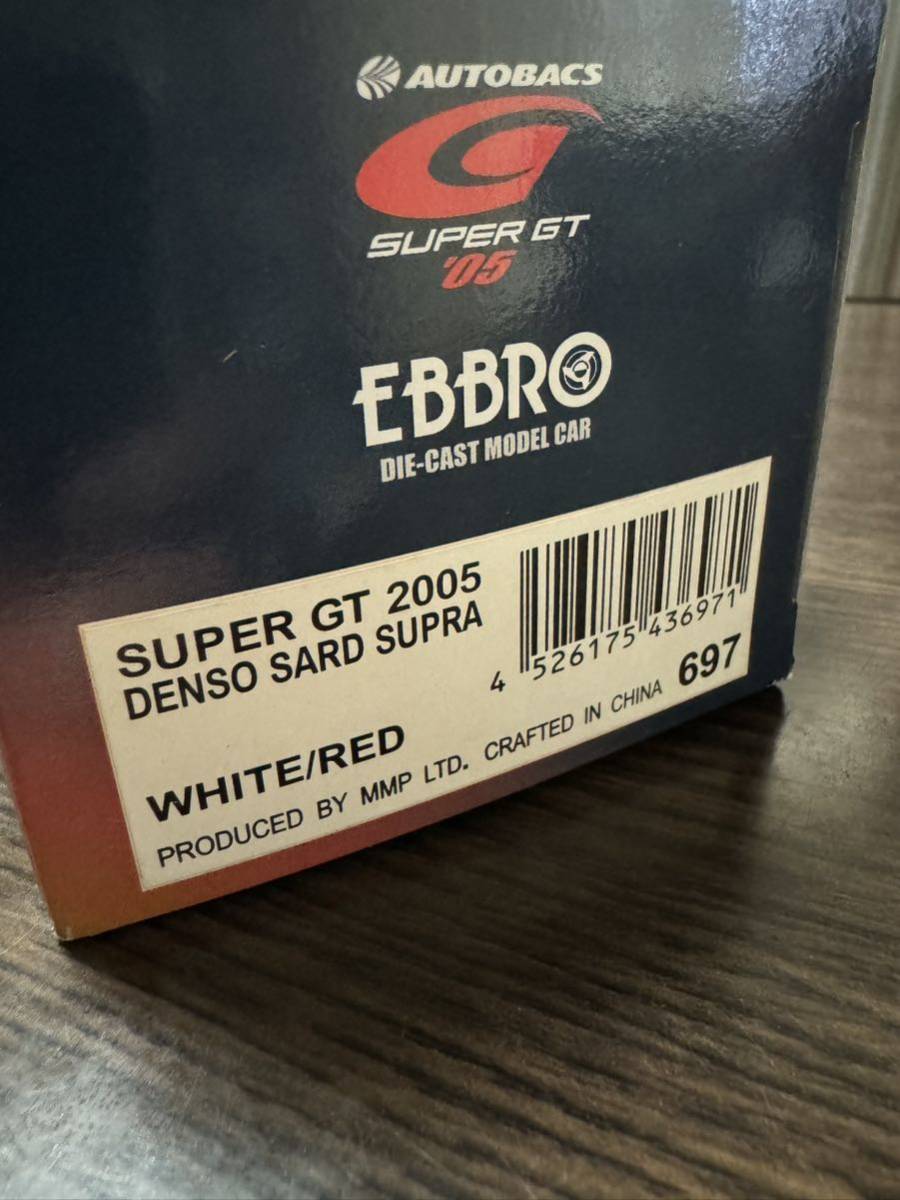 EBBRO 1/43 SUPER GT 2005 DENSO SARD SUPRA WHITE/RED スーパー GT エブロ　デンソーサードスープラ　ミニカー_画像2